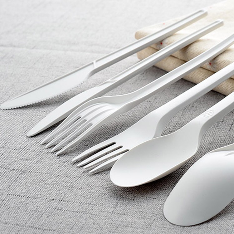 100% Compostable Forks Spoons Knives Eco-Friendly PLA Bioplastic